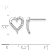 14K White Gold 0.10 Carat Lab Grown Diamond VS SI+ G+ Complete Heart Post Earrings view 4