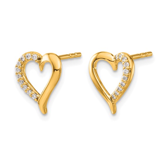 Diamond Heart Post Earrings