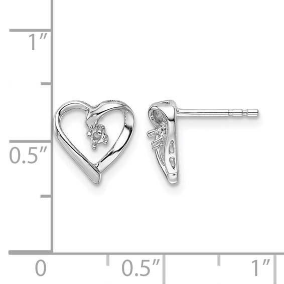 Diamond Heart Post Earrings