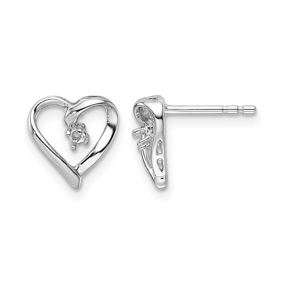 Diamond Heart Post Earrings
