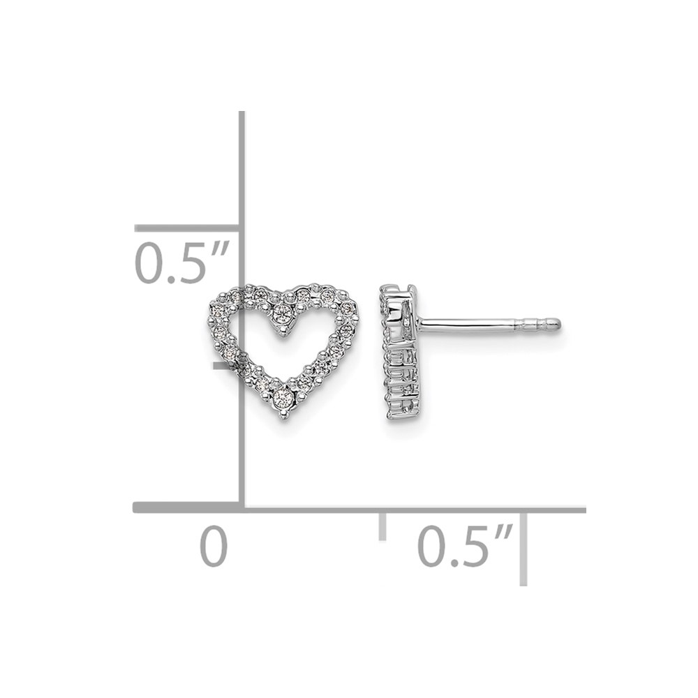 14k White Gold Diamond Heart Earrings (EM5529-010-WA)