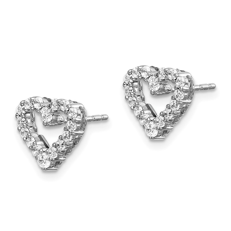 10k White Gold 1/2 carat Lab Grown Diamond VS/SI+ G+ Complete Heart Post Earrings