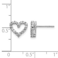 10K White Gold 0.50 Carat Lab Grown Diamond VS SI+ G+ Complete Heart Post Earrings view 4