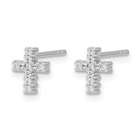 14K White Gold 0.10 Carat Lab Grown Diamond VS SI+ G+ Cross Post Earrings view 2