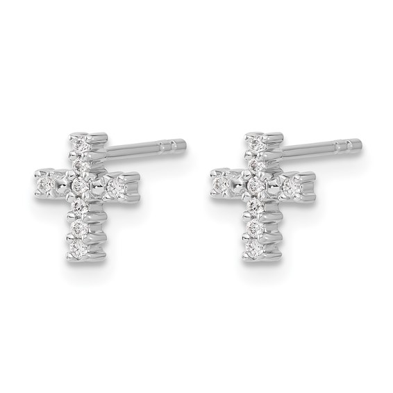 Diamond Cross Post Earrings