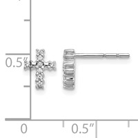 14K White Gold 0.10 Carat Lab Grown Diamond VS SI+ G+ Cross Post Earrings view 4