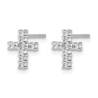 14K White Gold 0.20 Carat Lab Grown Diamond VS SI+ G+ Cross Post Earrings view 2