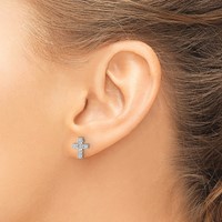 14K White Gold 0.20 Carat Lab Grown Diamond VS SI+ G+ Cross Post Earrings view 3