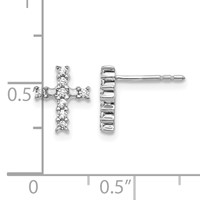 14K White Gold 0.20 Carat Lab Grown Diamond VS SI+ G+ Cross Post Earrings view 4
