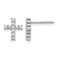 14K White Gold 0.20 Carat Lab Grown Diamond VS SI+ G+ Cross Post Earrings view 1