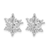 14K White Gold 0.17 Carat Lab Grown Diamond VS SI+ G+ Complete Snowflake Post Earrings view 2