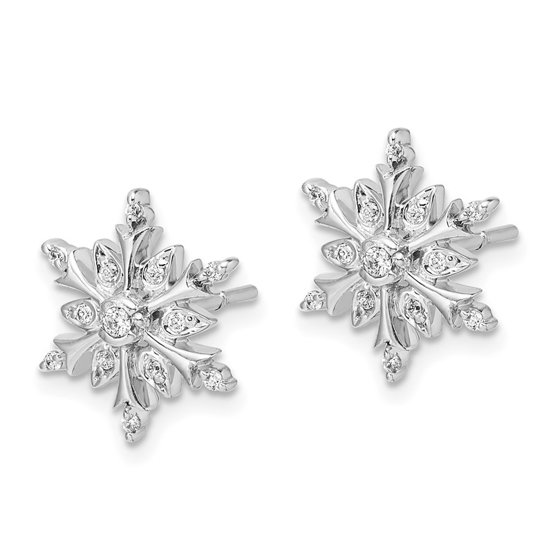14k White Gold 1/6 carat Lab Grown Diamond VS/SI+ G+ Complete Snowflake Post Earrings
