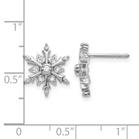 14K White Gold 0.17 Carat Lab Grown Diamond VS SI+ G+ Complete Snowflake Post Earrings view 4