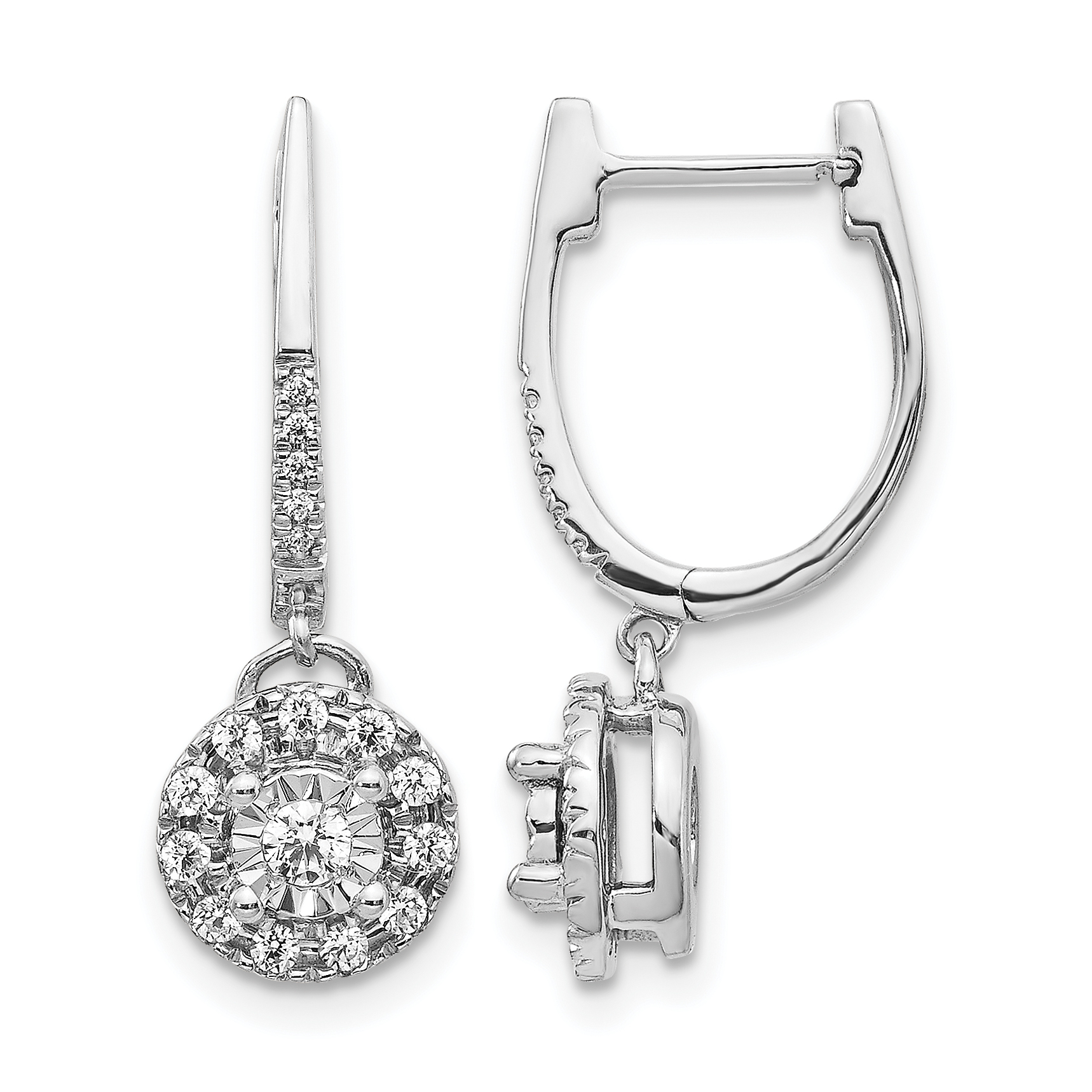 14k White Gold 0.35ct Dia. Round Dangle Hinged Hoop Earrings (EM5542-033-WA)