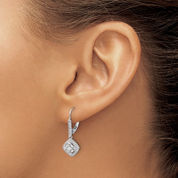 Diamond Leverback Earrings