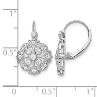 14K White Gold 0.33 Carat Lab Grown Diamond VS SI+ G+ Complete Fashion Leverback Earrings view 2