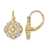 14K Yellow Gold 0.33 Carat Lab Grown Diamond VS SI+ G+ Complete Fashion Leverback Earrings view 1