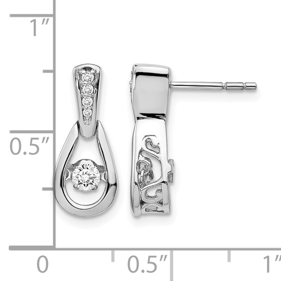 14k White Gold 1/4 carat Vibrant Moving Diamond Post Earrings