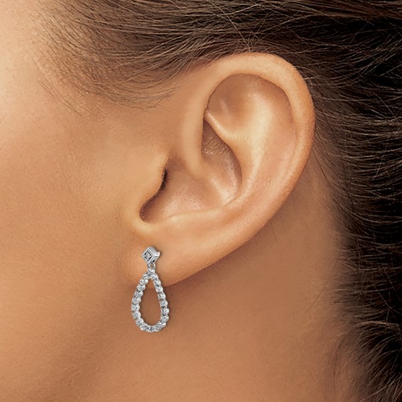 Diamond Teardrop Post Earrings