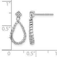 14K White Gold 0.25 Carat Lab Grown Diamond VS SI+ G+ Complete Dangle Teardrop Post Earrings view 4