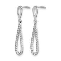 14K White Gold 0.20 Carat Lab Grown Diamond VS SI+ G+ Complete Fashion Dangle Post Earrings view 2