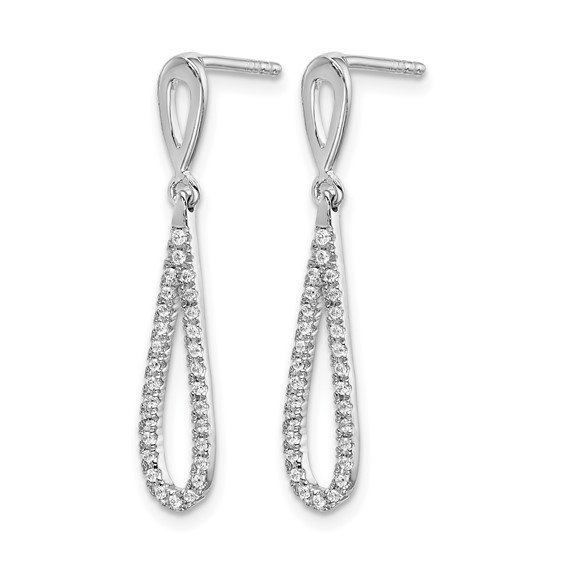 Diamond Teardrop Dangle Post Earrings