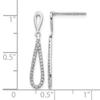 14K White Gold 0.20 Carat Lab Grown Diamond VS SI+ G+ Complete Fashion Dangle Post Earrings view 4