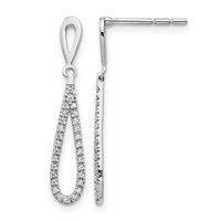 14K White Gold 0.20 Carat Lab Grown Diamond VS SI+ G+ Complete Fashion Dangle Post Earrings view 1
