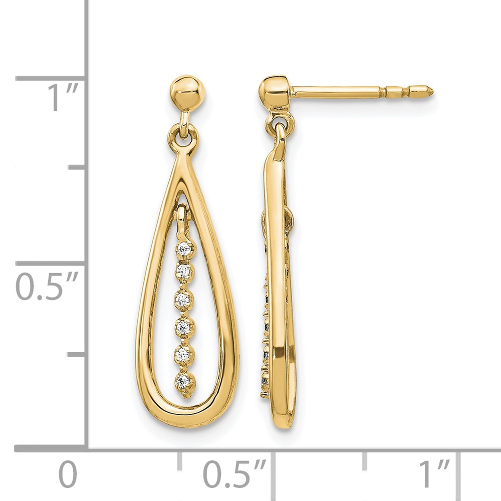 10k Diamond Teardrop Post Earrings (EM5563-004-1YA)