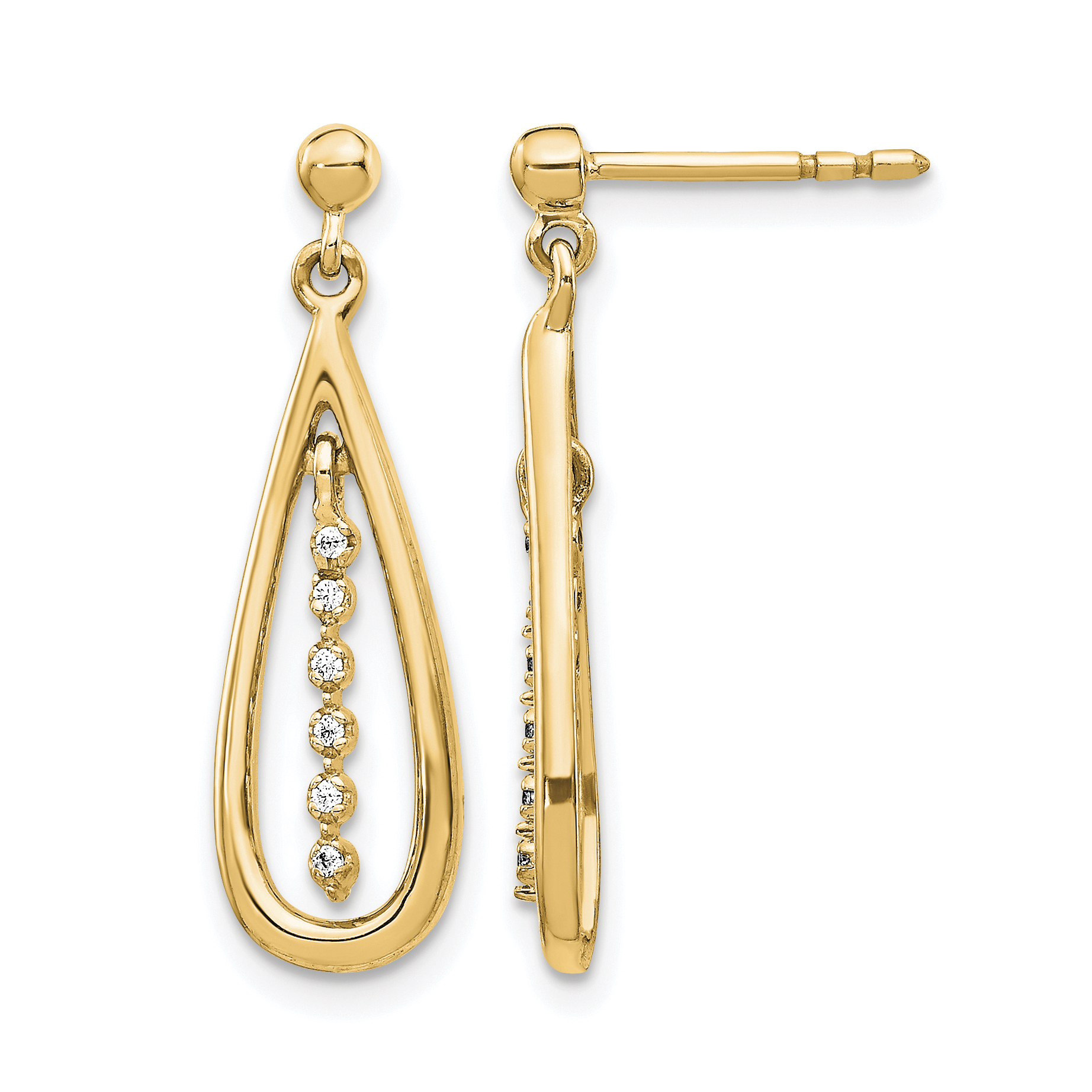 10k Diamond Teardrop Post Earrings (EM5563-004-1YA)