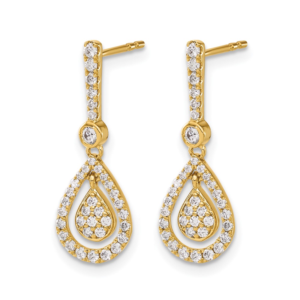 14k Diamond Fancy Teardrop Dangle Post Earrings (EM5564-050-YA)