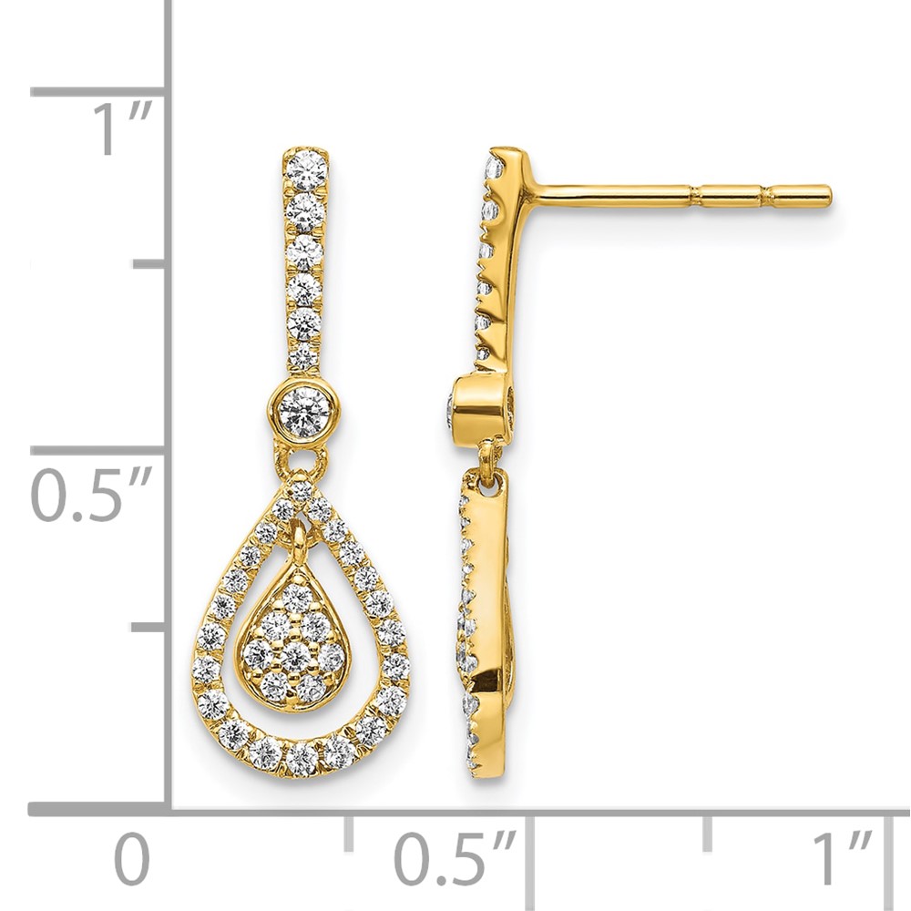 14k Diamond Fancy Teardrop Dangle Post Earrings (EM5564-050-YA)