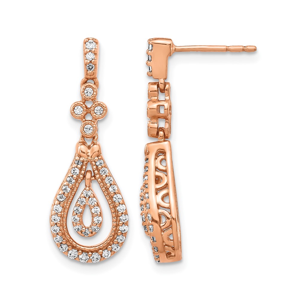 14k Rose Gold Polished Diamond Post Earrings (EM5566-040-RA)