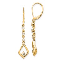 14K Yellow Gold 0.20 Carat Lab Grown Diamond VS SI+ G+ Complete Dangle Leverback Earrings view 1