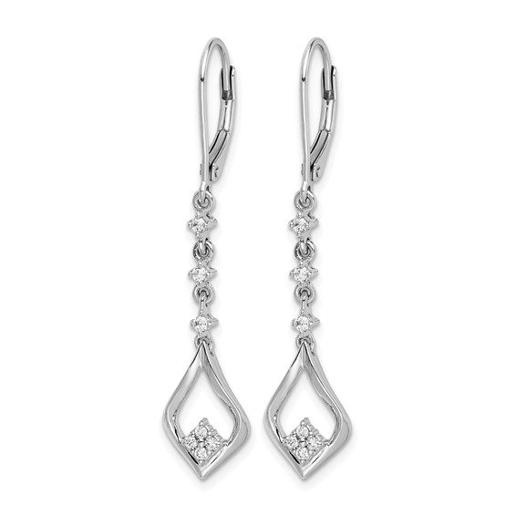Diamond Leverback Dangle Earrings