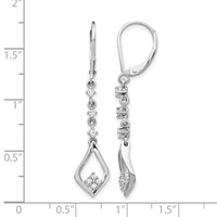14K White Gold 0.20 Carat Lab Grown Diamond VS SI+ G+ Complete Dangle Leverback Earrings view 4