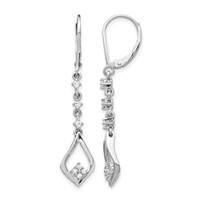 14K White Gold 0.20 Carat Lab Grown Diamond VS SI+ G+ Complete Dangle Leverback Earrings view 1
