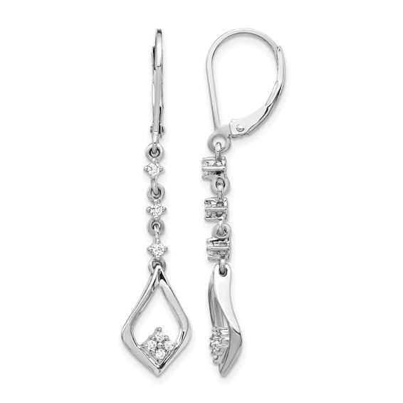Diamond Leverback Dangle Earrings