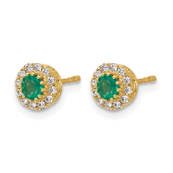 Diamond & Gemstone Halo Post Earrings                