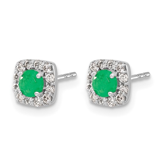Diamond & Gemstone Square Halo Earrings                       
