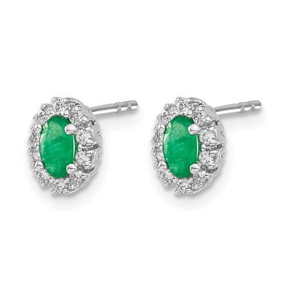 Diamond & Gemstone Oval Halo Earrings