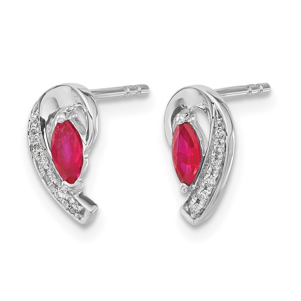10k White Gold Diamond and Ruby Earrings (EM5592-RU-005-1WA)
