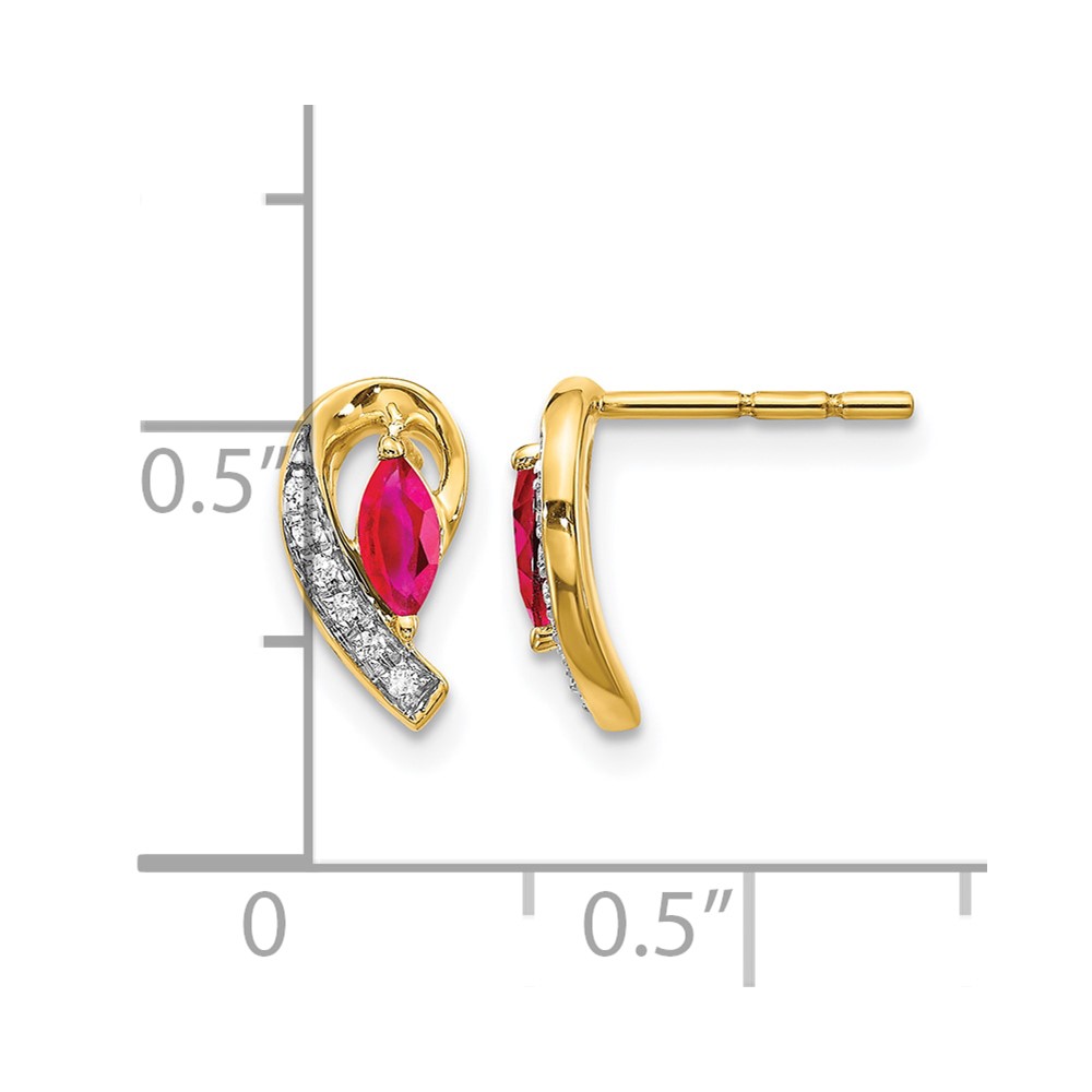 10k Diamond and Ruby Earrings (EM5592-RU-005-1YA)