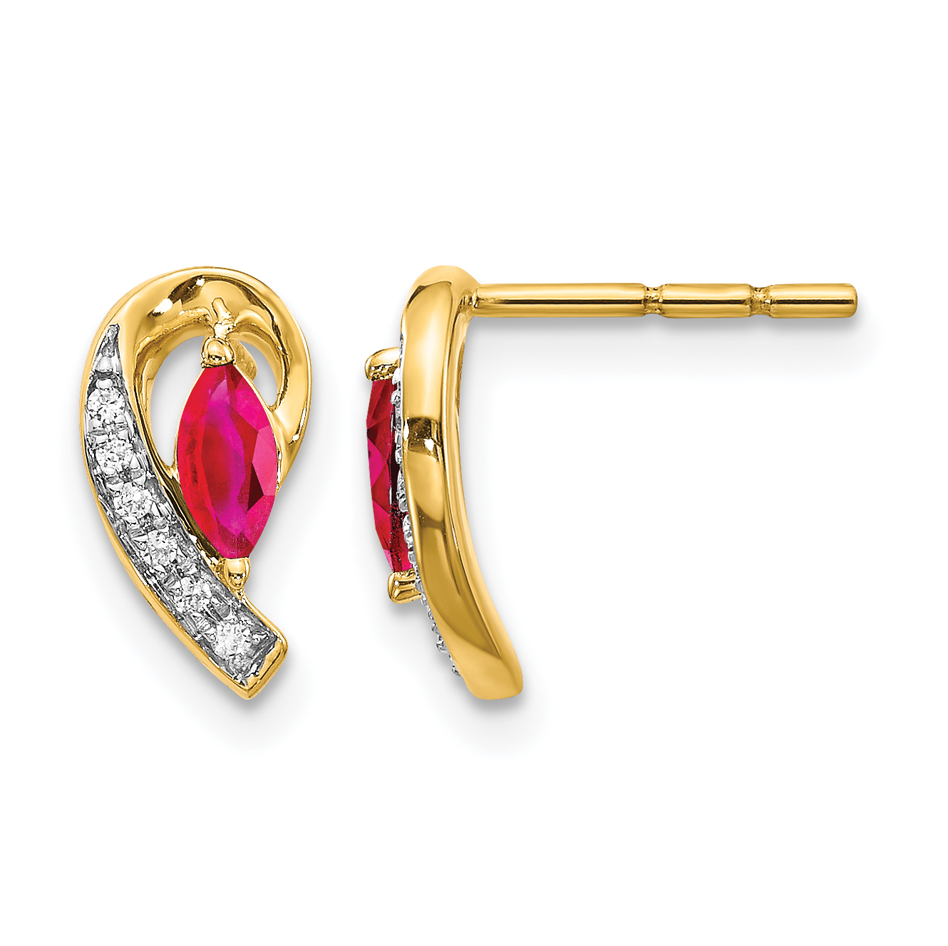 10k Diamond and Ruby Earrings (EM5592-RU-005-1YA)