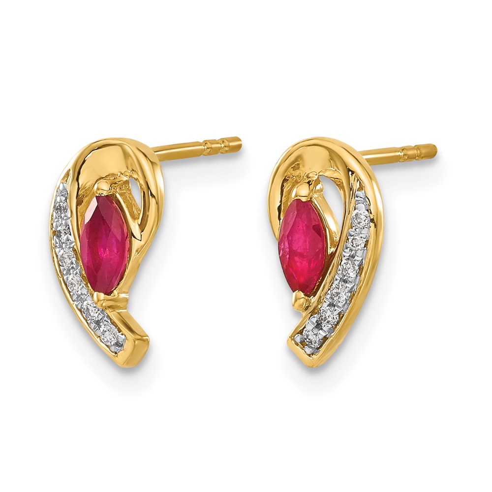 14k Diamond and Ruby Earrings (EM5592-RU-005-YA)