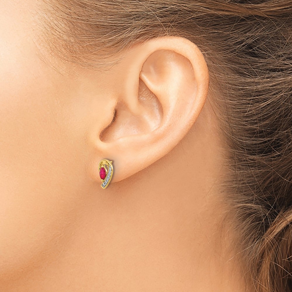 14k Diamond and Ruby Earrings (EM5592-RU-005-YA)