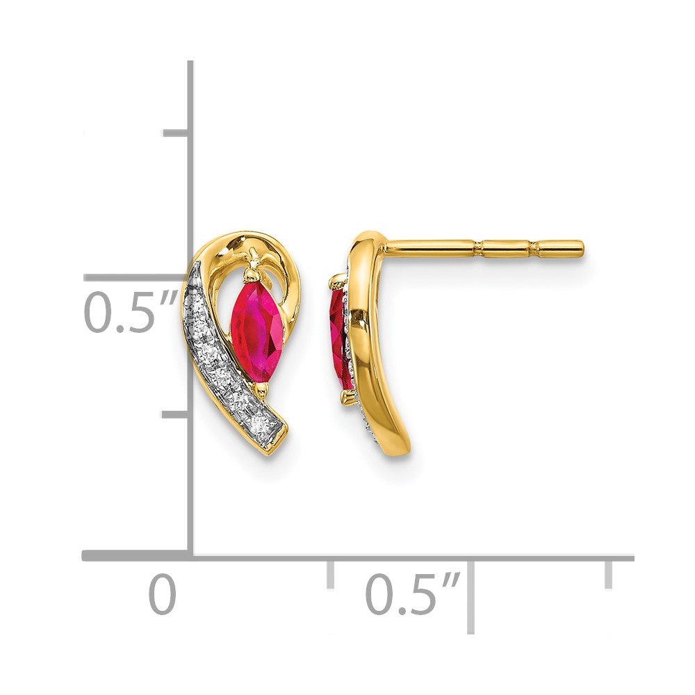 14k Diamond and Ruby Earrings (EM5592-RU-005-YA)