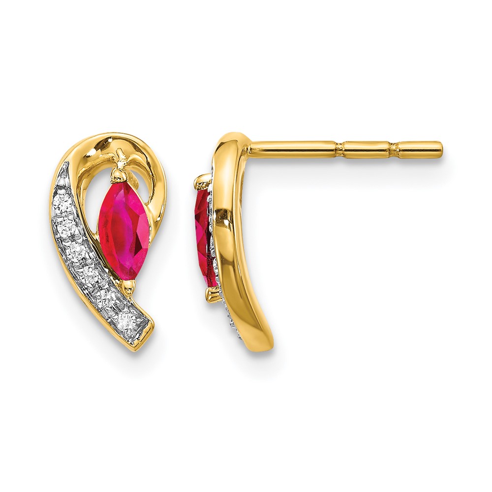 14k Diamond and Ruby Earrings (EM5592-RU-005-YA)