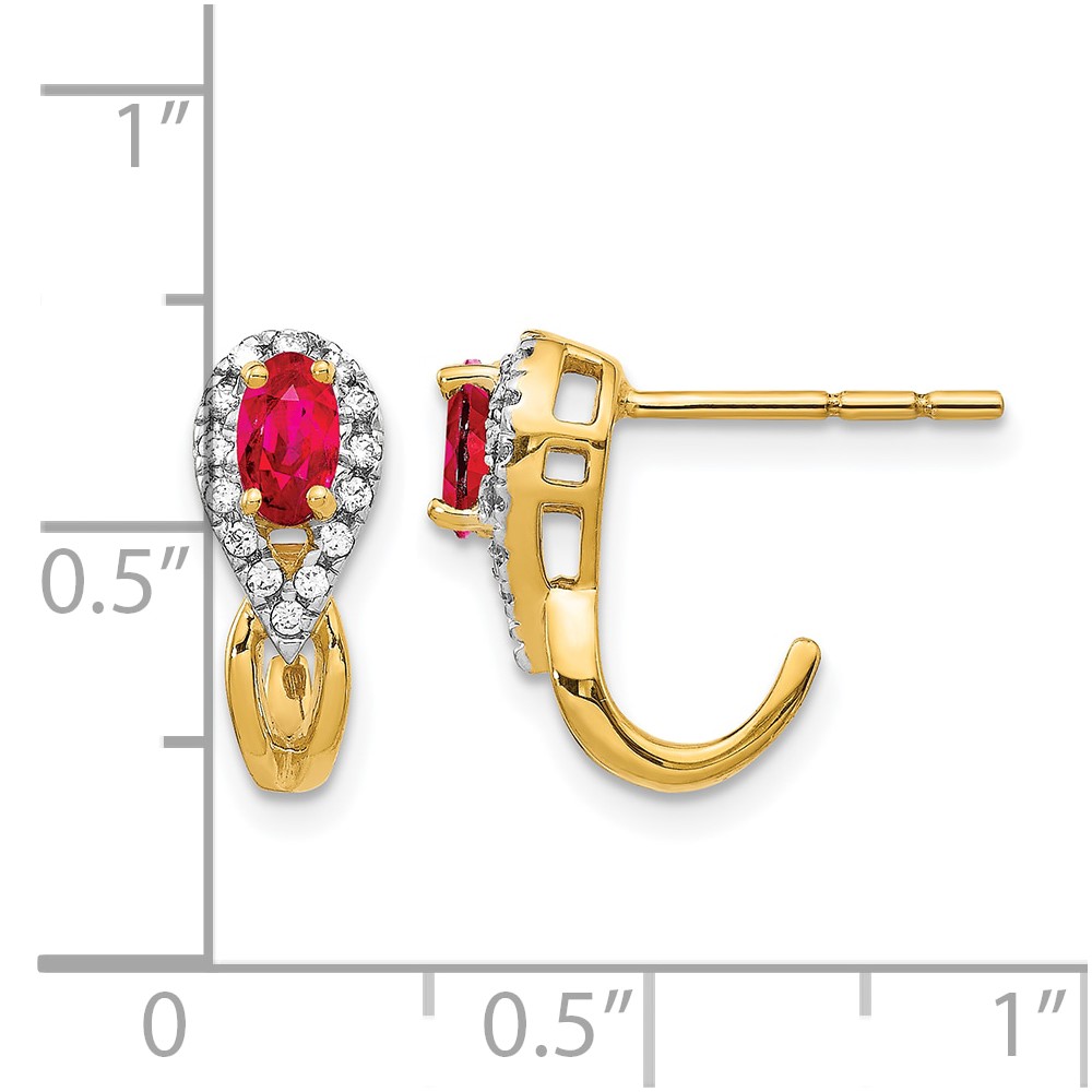 14k Diamond and Ruby Earrings (EM5593-RU-013-YA)