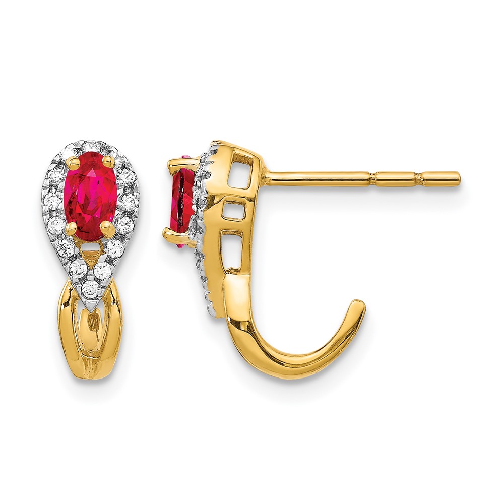 14k Diamond and Ruby Earrings (EM5593-RU-013-YA)